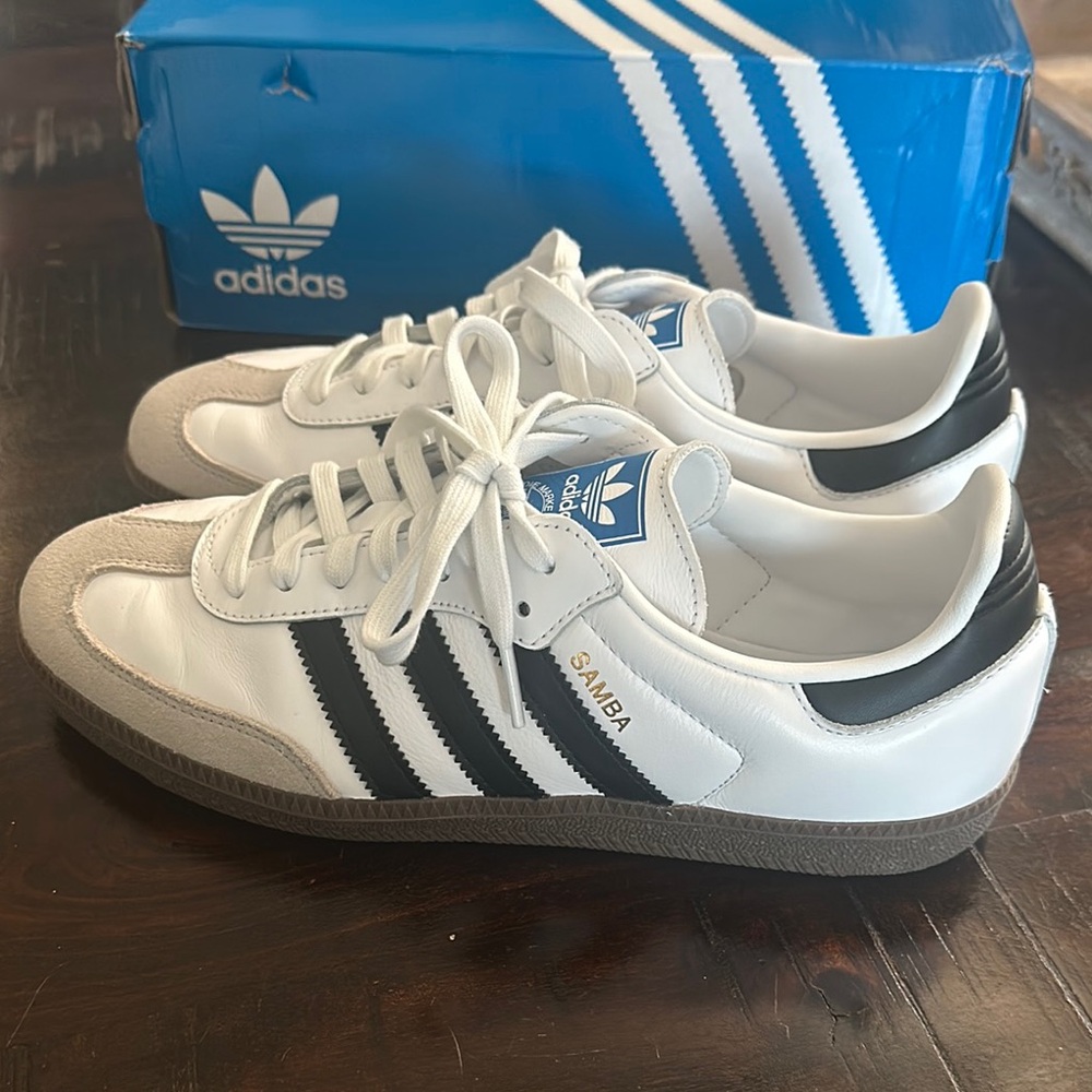 Adidas Samba White and Black Sneakers